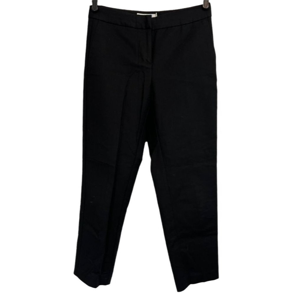 Boden Dress Pants Womens Black Flat Front Cotton Stretch Size 4R